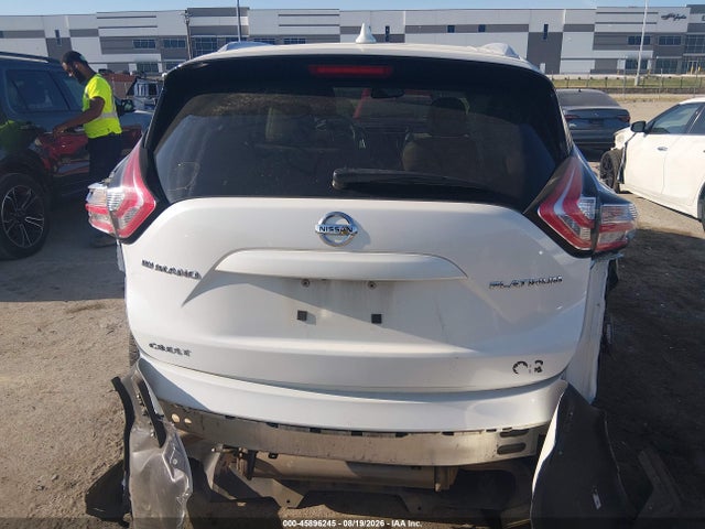 2016 Nissan Murano Platinum მანქანა იყიდება აუქციონზე, vin: 5N1AZ2MGXGN157606, აუქციონის ნომერი: 45896245