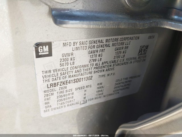 Aukcja sprzedaży 2025 Buick Envision Preferred Awd, vin: LRBFZKE41SD011302, numer aukcji: 45896301