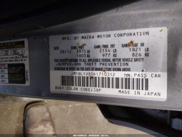 Продажа на аукционе авто 2013 Mazda Mazda3 I Touring, vin: JM1BL1V80D1710312, номер лота: 45896342