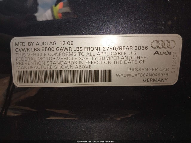 Aukcja sprzedaży 2010 Audi A6 3.0 Premium, vin: WAUWGAFB8AN046939, numer aukcji: 45896343