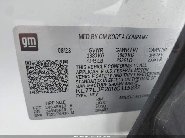 Продаж на аукціоні авто 2024 Chevrolet Trax Fwd 2rs, vin: KL77LJE26RC115832, номер лоту: 45896354