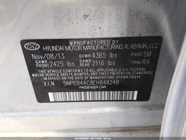 Hyundai SONATA GLS 2014 5NPEB4AC8EH848248 Image 9