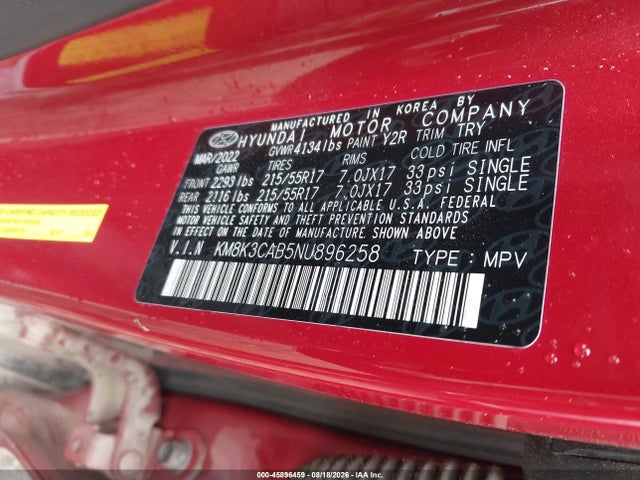 Hyundai Kona Sel 2022 KM8K3CAB5NU896258 Image 9