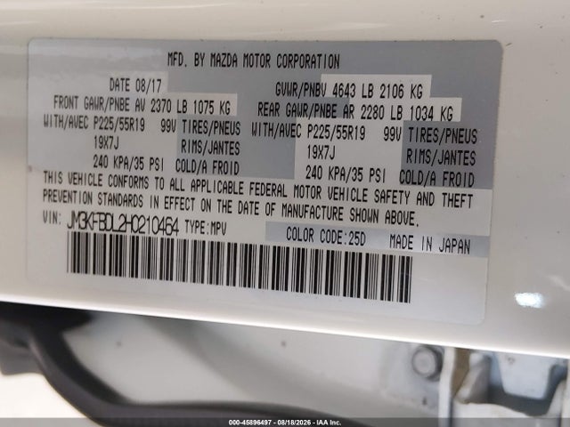 JM3KFBDL2H0210464 Mazda Cx-5 Grand Select