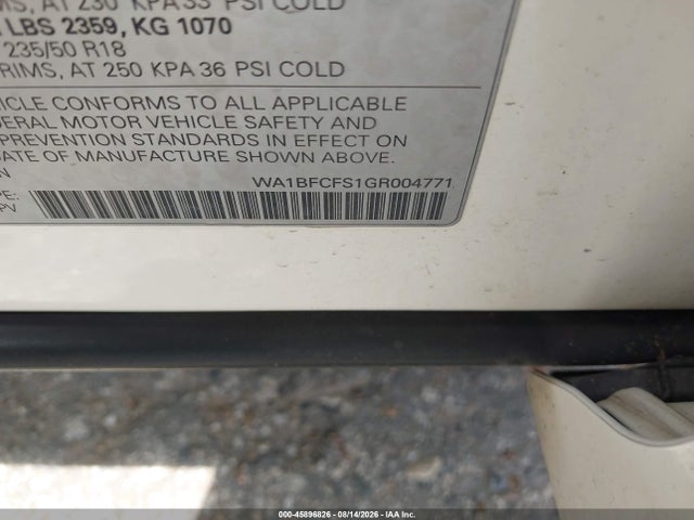 Продажа на аукционе авто 2016 Audi Q3 2.0t Premium Plus, vin: WA1BFCFS1GR004771, номер лота: 45896826