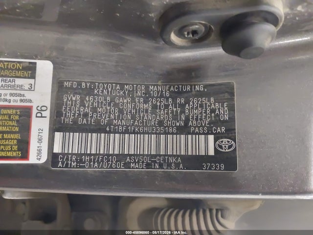 Продаж на аукціоні авто 2017 Toyota Camry Le, vin: 4T1BF1FK6HU335186, номер лоту: 45896860