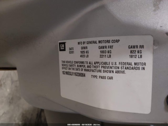 Продажа на аукционе авто 2001 Chevrolet Malibu Ls, vin: 1G1NE52J116238084, номер лота: 45896898