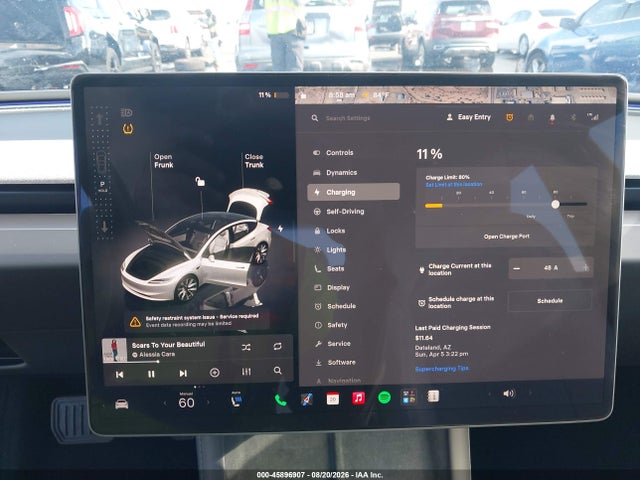 45896907 :رقم المزاد ، 5YJ3E1EB2SF952212 vin ، 2025 Tesla Model 3 Long Range All-wheel Drive مزاد بيع