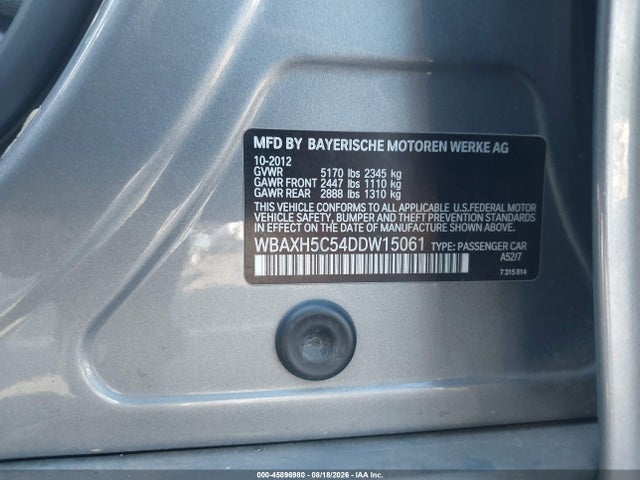 45896980 :رقم المزاد ، WBAXH5C54DDW15061 vin ، 2013 Bmw 528i Xdrive مزاد بيع