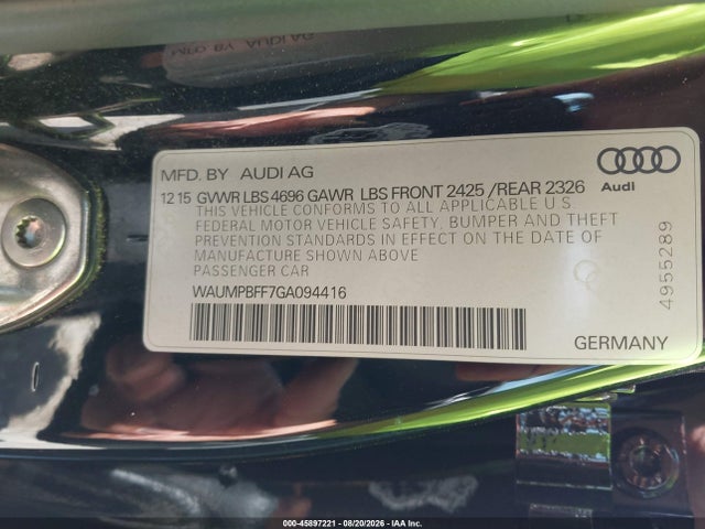 WAUMPBFF7GA094416 Audi A3 E-tron 1.4t Premium