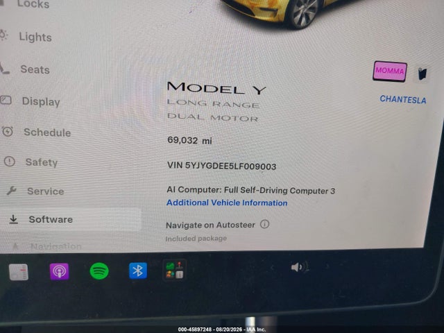 Продаж на аукціоні авто 2020 Tesla Model Y Long Range Dual Motor All-wheel Drive, vin: 5YJYGDEE5LF009003, номер лоту: 45897248