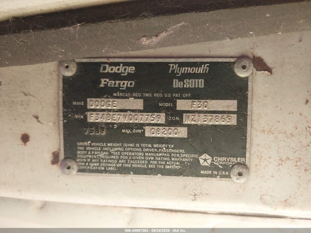 Aukcja sprzedaży 1978 Fleetwood Tioga Ii, vin: 0000F34BE7V007759, numer aukcji: 45897263