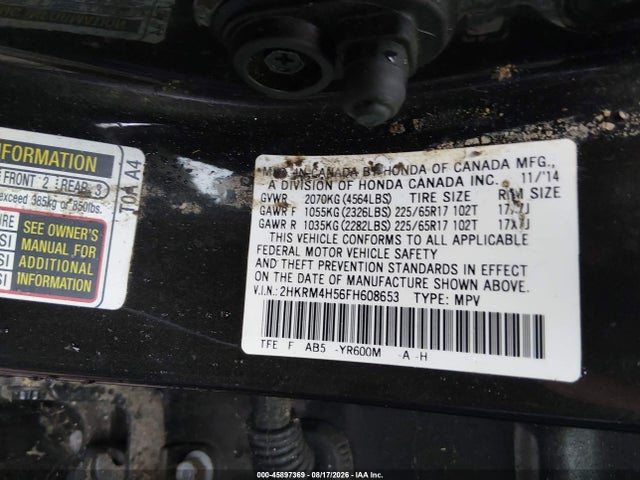 Aukcja sprzedaży 2015 Honda Cr-v Ex, vin: 2HKRM4H56FH608653, numer aukcji: 45897369