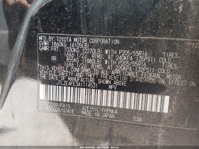 2010 Scion Xb მანქანა იყიდება აუქციონზე, vin: JTLZE4FE3A1114531, აუქციონის ნომერი: 45897442