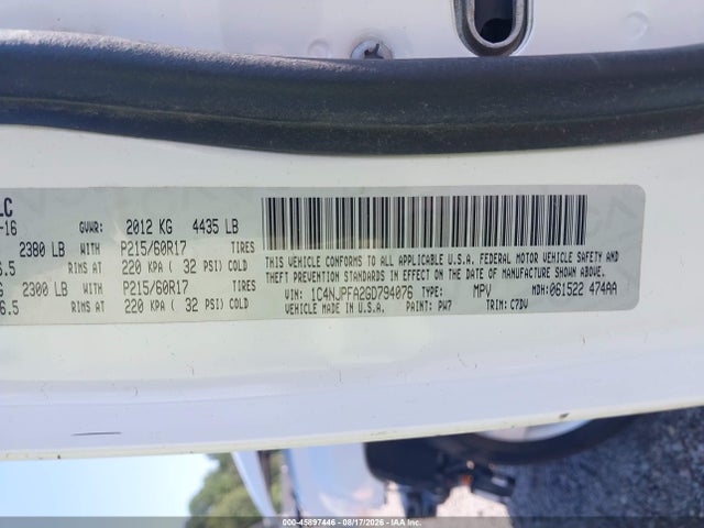 Aukcja sprzedaży 2016 Jeep Patriot Latitude, vin: 1C4NJPFA2GD794076, numer aukcji: 45897446
