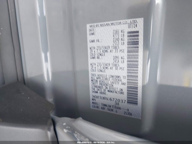 Продаж на аукціоні авто 2025 Nissan Rogue Sl Intelligent Awd, vin: 5N1BT3CB0SC672037, номер лоту: 45897615