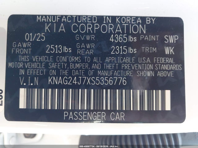 KIA K5 LXS 2025 KNAG24J7XS5356776 Image 9