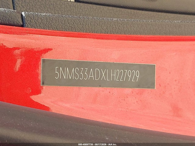 Aukcja sprzedaży 2020 Hyundai Santa Fe Sel, vin: 5NMS33ADXLH227929, numer aukcji: 45897738