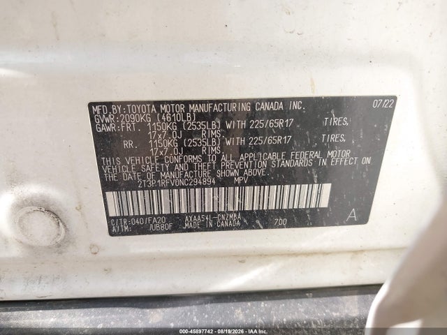 Toyota Rav4 Xle 2022 2T3P1RFV0NC294894 Image 9