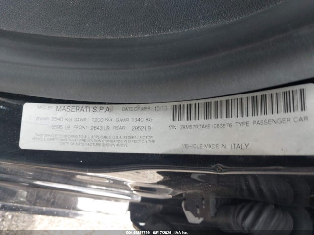 45897799 :رقم المزاد ، ZAM57RTA6E1083876 vin ، 2014 Maserati Ghibli S Q4 مزاد بيع