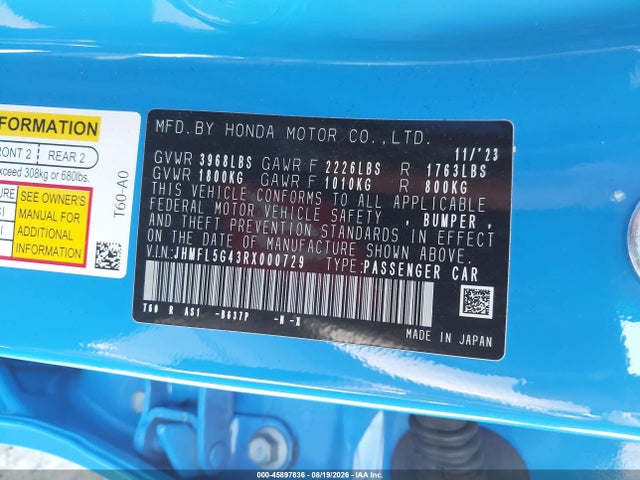 Honda CIVIC TYPE R 2024 JHMFL5G43RX000729 Image 9