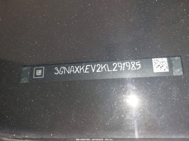 2019 Chevrolet Equinox Lt მანქანა იყიდება აუქციონზე, vin: 3GNAXKEV2KL291985, აუქციონის ნომერი: 45897893