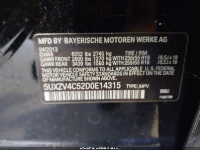 Aukcja sprzedaży 2013 Bmw X5 Xdrive35i/xdrive35i Premium/xdrive35i Sport Activity, vin: 5UXZV4C52D0E14315, numer aukcji: 45897941