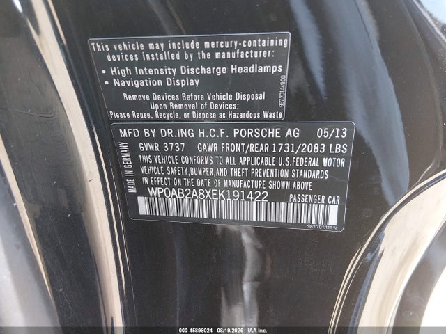 WP0AB2A8XEK191422 Porsche Cayman S