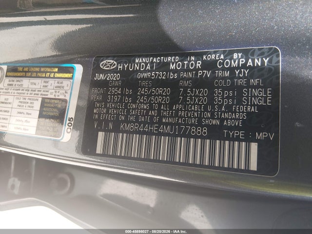 KM8R44HE4MU177888 Hyundai Palisade Sel