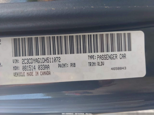 45898043 :رقم المزاد ، 2C3CDYAG1DH511072 vin ، 2013 Dodge Challenger Rallye Redline مزاد بيع