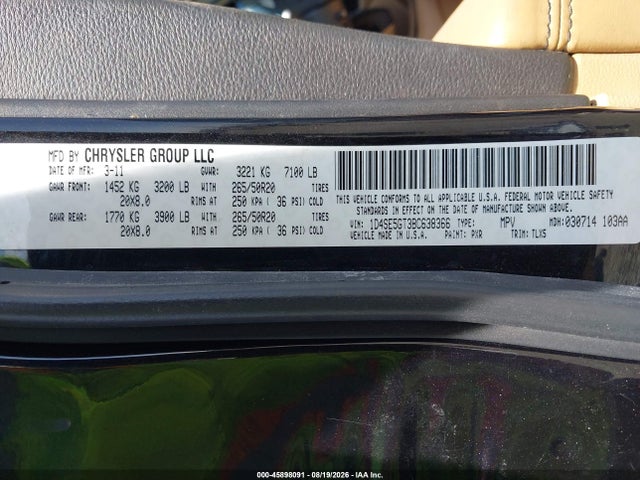Продаж на аукціоні авто 2011 Dodge Durango Citadel, vin: 1D4SE5GT3BC638366, номер лоту: 45898091