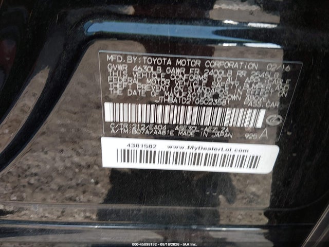 Продажа на аукционе авто 2016 Lexus Is 200t, vin: JTHBA1D21G5023581, номер лота: 45898192