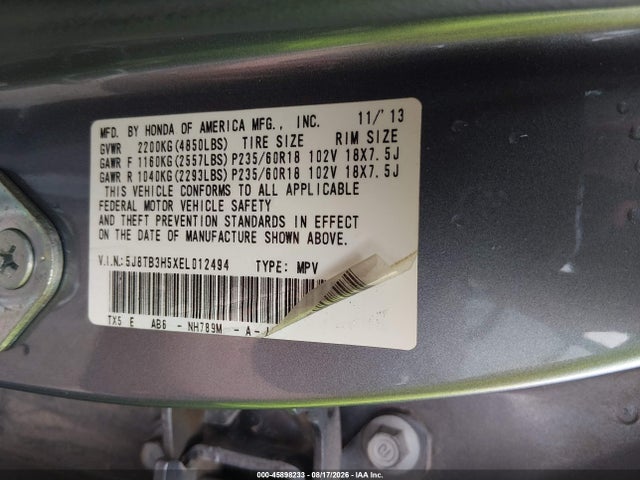 Acura RDX 2014 5J8TB3H5XEL012494 Image 9