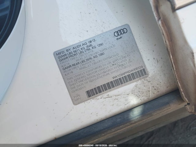 2013 Audi Q5 Hybrid 2.0t Prestige მანქანა იყიდება აუქციონზე, vin: WA1C8AFP6DA008324, აუქციონის ნომერი: 45898240