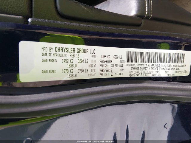 45898245 :رقم المزاد ، 1C4RJFBT8EC131231 vin ، 2014 Jeep Grand Cherokee Limited مزاد بيع