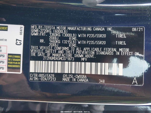 2021 Lexus Rx 450h მანქანა იყიდება აუქციონზე, vin: 2T2HGMDA5MC071873, აუქციონის ნომერი: 45898247