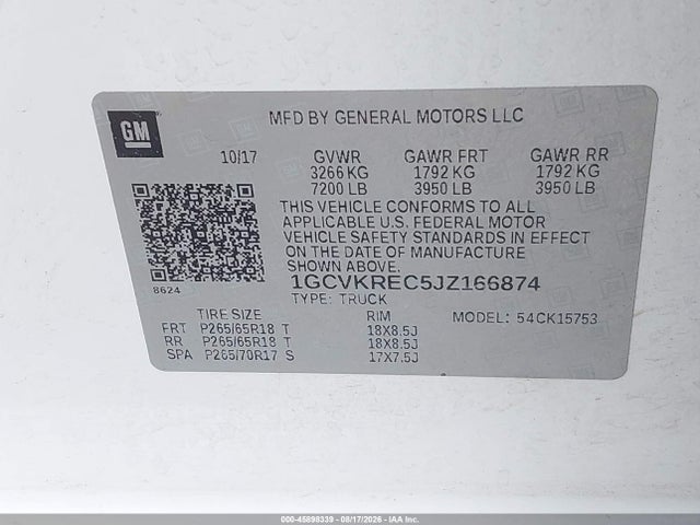 Chevrolet Silverado 1500 2lt 2018 1GCVKREC5JZ166874 Image 9