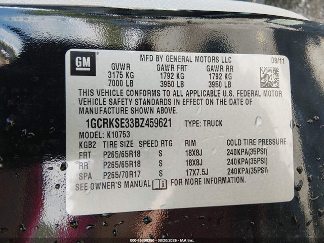 Продажа на аукционе авто 2011 Chevrolet Silverado 1500 Lt, vin: 1GCRKSE33BZ459621, номер лота: 45898350
