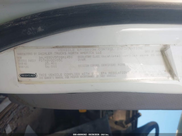 45898362 :رقم المزاد ، 3ALHG3DV5FDGM1450 vin ، 2015 Freightliner 114sd مزاد بيع