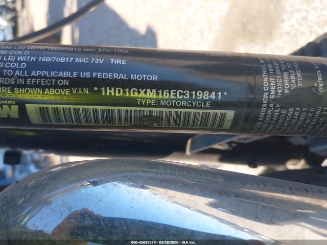 Продаж на аукціоні авто 2014 Harley-davidson Fxdb Dyna Street Bob, vin: 1HD1GXM16EC319841, номер лоту: 45898379
