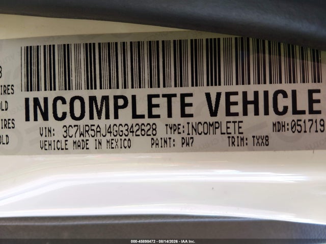 RAM 2500 Tradesman 2016 3C7WR5AJ4GG342628 Image 9