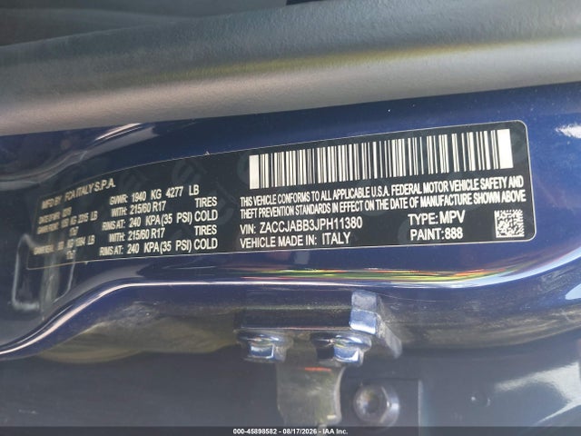 Продажа на аукционе авто 2018 Jeep Renegade Latitude Fwd, vin: ZACCJABB3JPH11380, номер лота: 45898582