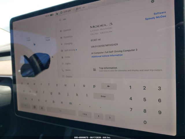 Aukcja sprzedaży 2021 Tesla Model 3 Long Range Dual Motor All-wheel Drive, vin: 5YJ3E1EB7MF002429, numer aukcji: 45898675