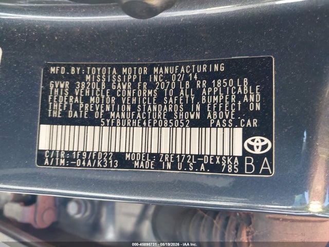 Toyota Corolla S Plus 2014 5YFBURHE4EP085052 Image 9