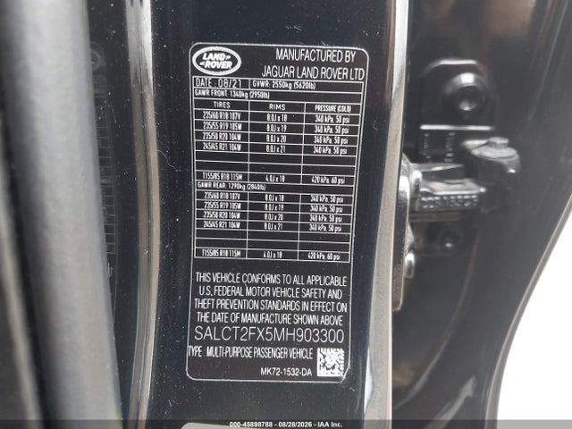 Продаж на аукціоні авто 2021 Land Rover Discovery Sport S R-dynamic, vin: SALCT2FX5MH903300, номер лоту: 45898788