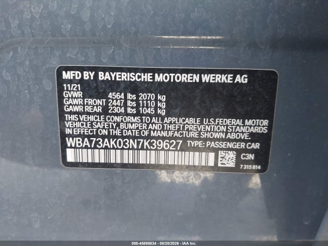 Продажа на аукционе авто 2022 Bmw 228 Gran Coupe I Xdrive, vin: WBA73AK03N7K39627, номер лота: 45898834