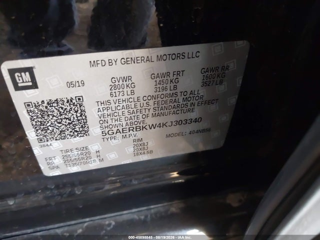 Aukcja sprzedaży 2019 Buick Enclave Fwd Essence, vin: 5GAERBKW4KJ303340, numer aukcji: 45898845