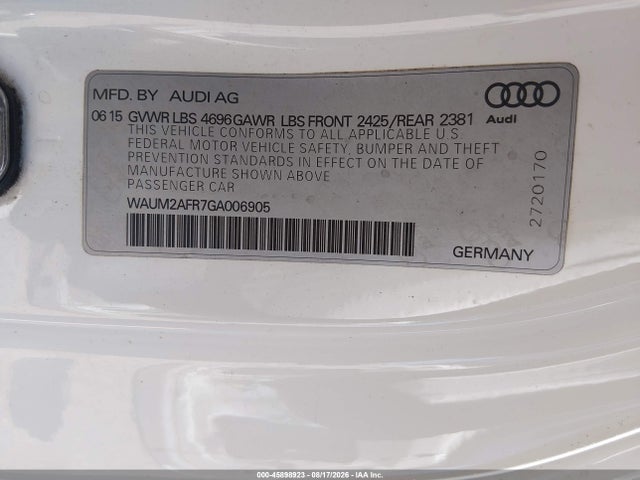 Продажа на аукционе авто 2016 Audi A5 2.0t Premium, vin: WAUM2AFR7GA006905, номер лота: 45898923