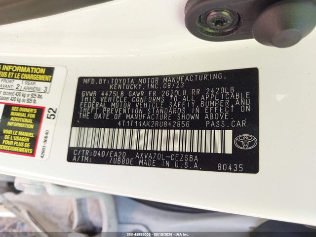 Продаж на аукціоні авто 2024 Toyota Camry Se, vin: 4T1T11AK2RU842856, номер лоту: 45899005