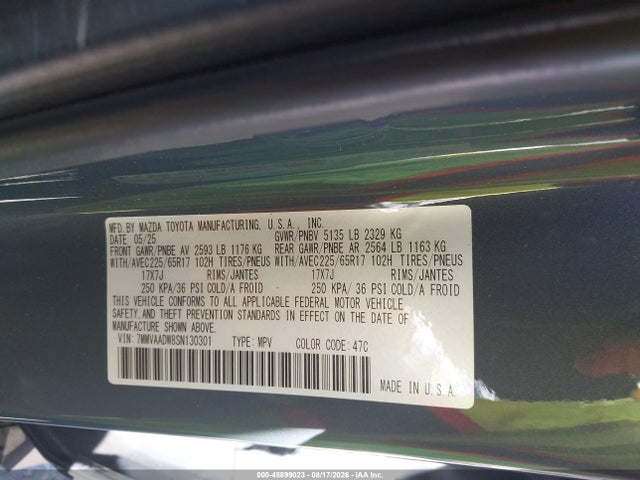 Продаж на аукціоні авто 2025 Mazda Cx-50 Hybrid Premium Package, vin: 7MMVAADW8SN130301, номер лоту: 45899023